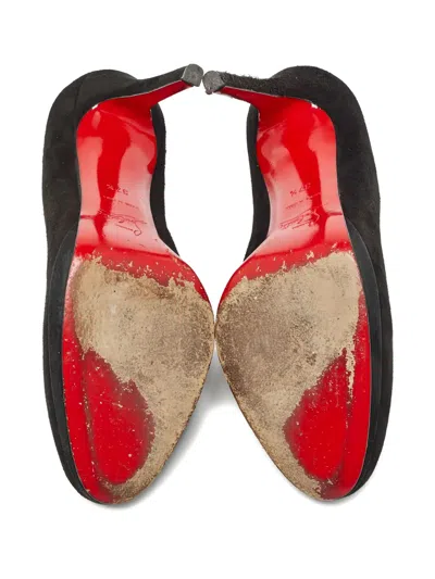 Pre-owned Christian Louboutin 115mm Suede Platform Pumps