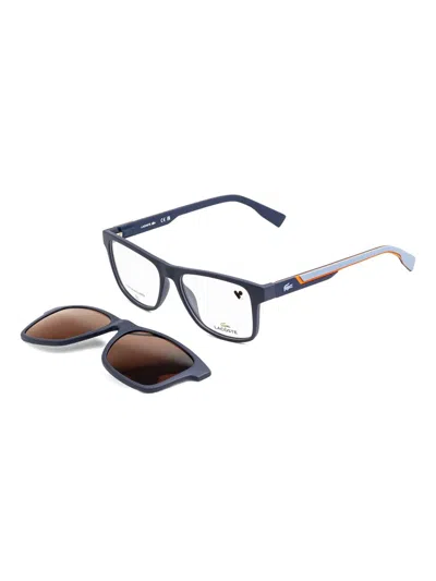Lacoste Rectangular Mini Eyeglasses For Men In Black