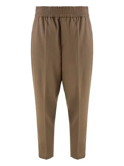 Brunello Cucinelli Elastic-waist Wool Trousers