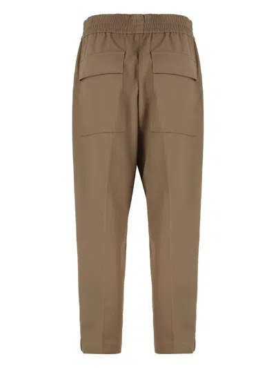 Brunello Cucinelli Elastic-waist Wool Trousers