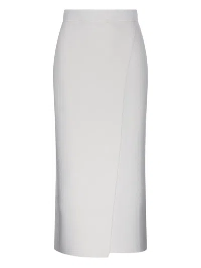 Max Mara Ribbed Wrap-effect Midi Skirt