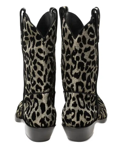 Pre-owned Dolce & Gabbana 45mm Leopard-print Pointed-toe Boots