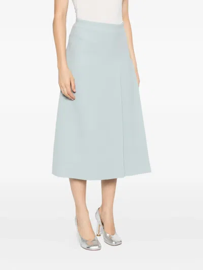 Ermanno Scervino Pleat-detailed Midi Skirt In Blue
