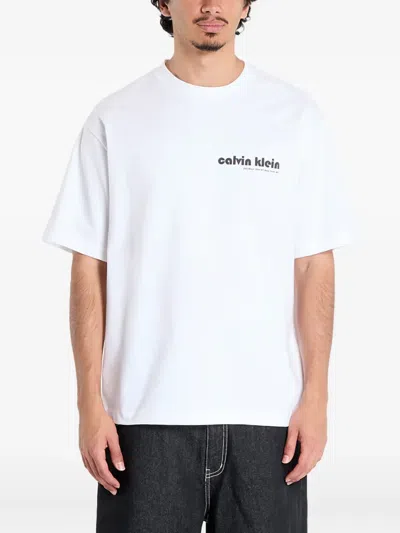 Calvin Klein Jeans Est.1978 Logo-print Short-sleeve T-shirt In White