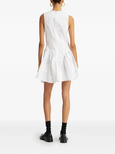 Rotate Birger Christensen Floral-embellished Mini Dress In White