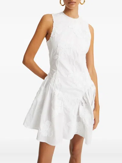 Rotate Birger Christensen Floral-embellished Mini Dress In White