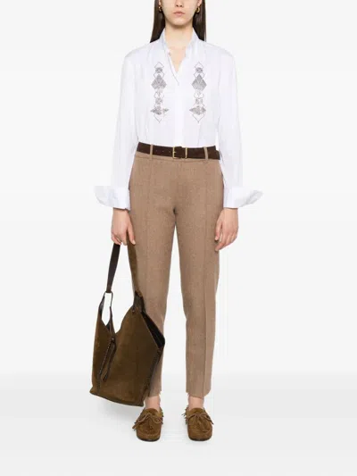 Ermanno Scervino Wool Polyamide Elastane Pants In Nude
