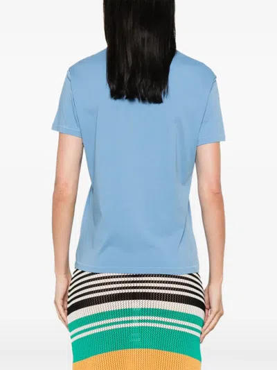 Marni Flower-print T-shirt In Blue