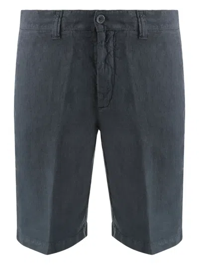 120% Lino Linen Bermuda-shorts In Blue