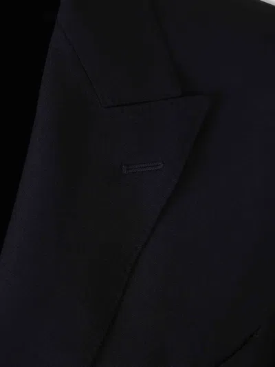 Scabal® Scabal Double-breasted Blazer In Black