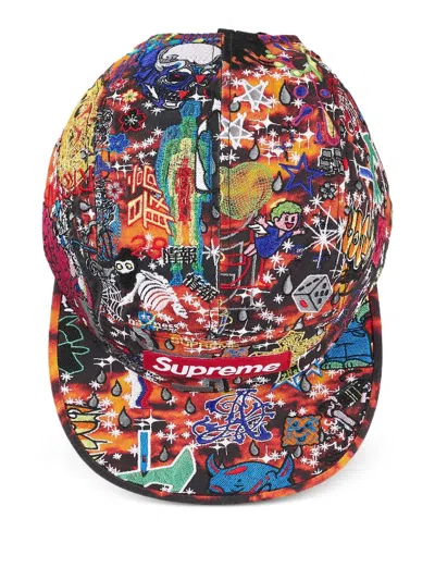 Supreme Aoi-embroidered "ss25-red" Camp Cap