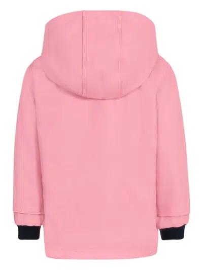 Petit Bateau Hooded Patch-pocket Raincoat In Pink