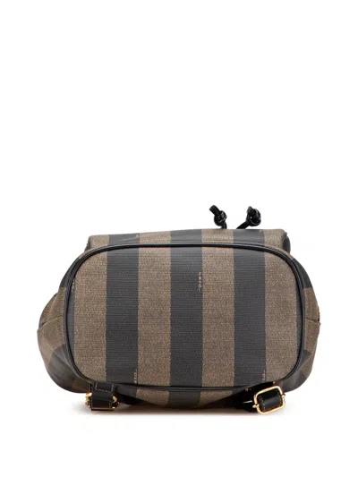 Pre-owned Fendi 20th Century Pequin Coated Canvas Drawstring Backpack