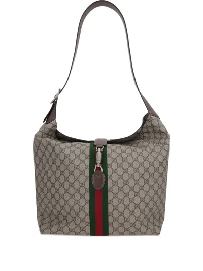 Gucci Gg Supreme Web Stripe Shoulder Bag
