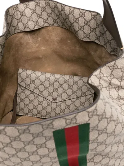 Gucci Gg Supreme Web Stripe Shoulder Bag