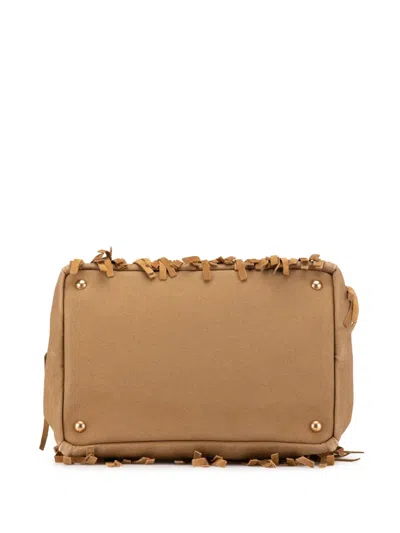 Pre-owned Prada 2010-2024 Canvas Canapa Fringe Satchel