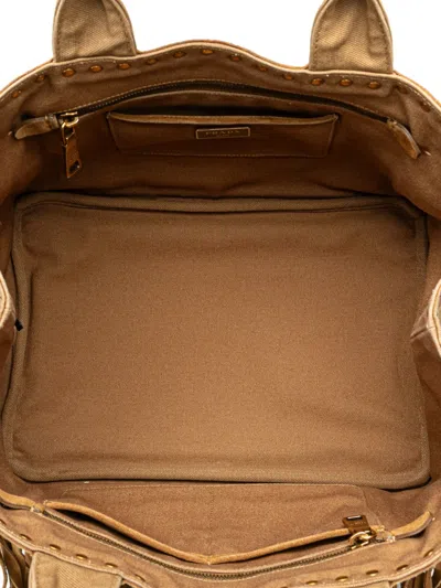 Pre-owned Prada 2010-2024 Canvas Canapa Fringe Satchel