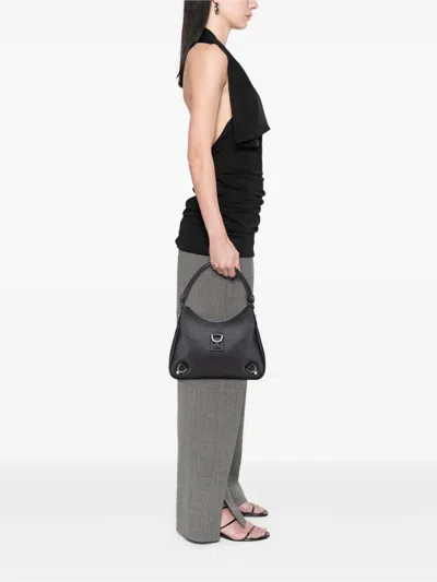 Pre-owned Gucci 2000-2015 Pebbled Leather Abbey D Ring Shoulder Bag In Black