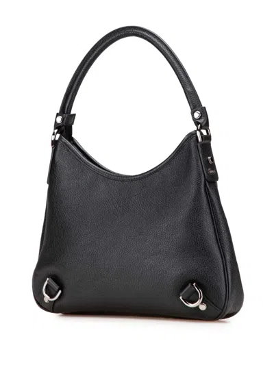 Pre-owned Gucci 2000-2015 Pebbled Leather Abbey D Ring Shoulder Bag In Black