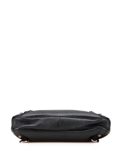 Pre-owned Gucci 2000-2015 Pebbled Leather Abbey D Ring Shoulder Bag In Black
