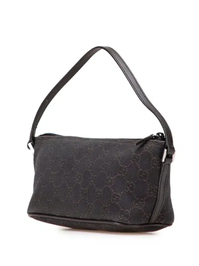 Pre-owned Gucci 20th Century Gg Denim Boat Shoulder Bag