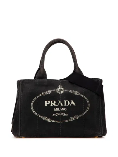 Pre-owned Prada 2013-2025 Small Canvas Canapa Logo Satchel