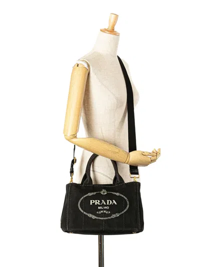 Pre-owned Prada 2013-2025 Small Canvas Canapa Logo Satchel
