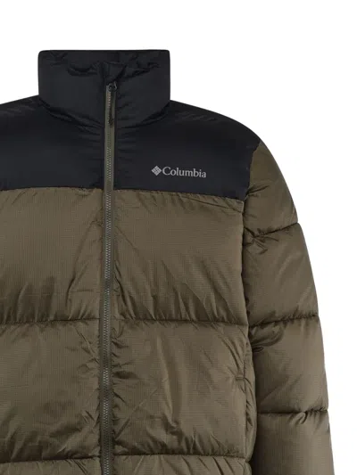 Columbia Logo Print Padded Jacket In Green