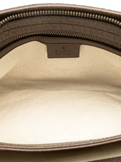 Pre-owned Gucci 2016-2025 Medium Gg Supreme Ophidia Crossbody Bag In Brown