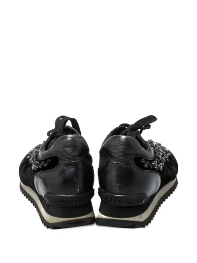 Pre-owned Le Silla  Velvet Crystal Sneakers