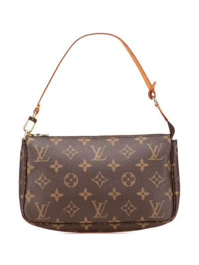 Pre-owned Louis Vuitton 1998 Monogram Pochette Accessoires Shoulder Bag In Brown