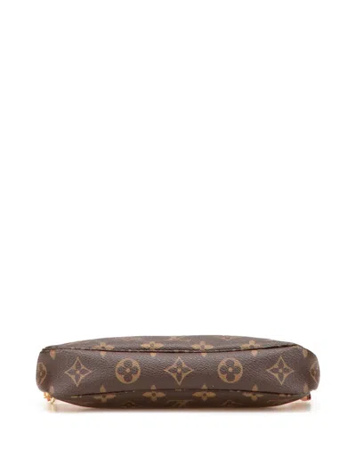 Pre-owned Louis Vuitton 1998 Monogram Pochette Accessoires Shoulder Bag In Brown
