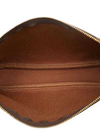 Pre-owned Louis Vuitton 1998 Monogram Pochette Accessoires Shoulder Bag In Brown