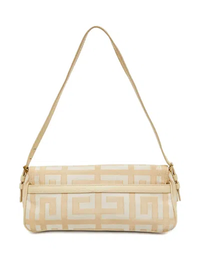 Pre-owned Givenchy Monogram Canvas Shoulder Bag In Neutral