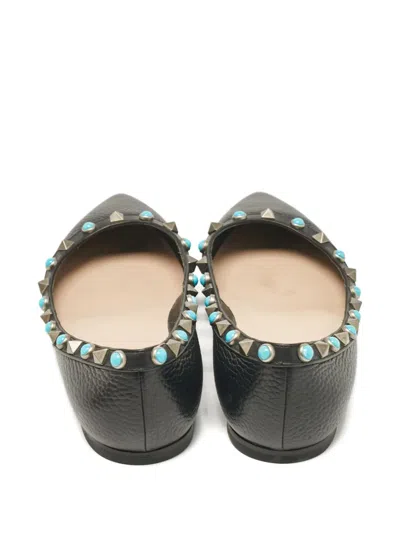 Pre-owned Valentino Garavani Rockstud Ballet Flats