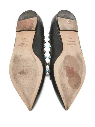 Pre-owned Valentino Garavani Rockstud Ballet Flats