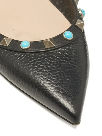 Pre-owned Valentino Garavani Rockstud Ballet Flats