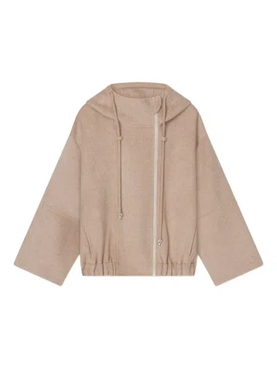 Aeron Drawstring-hood Jacket In Brown