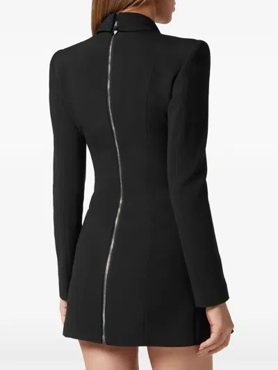 Philipp Plein Crystal-embellished Belted Minidress In Black
