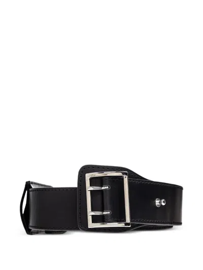 Vetements Leather Studded Belt In Black