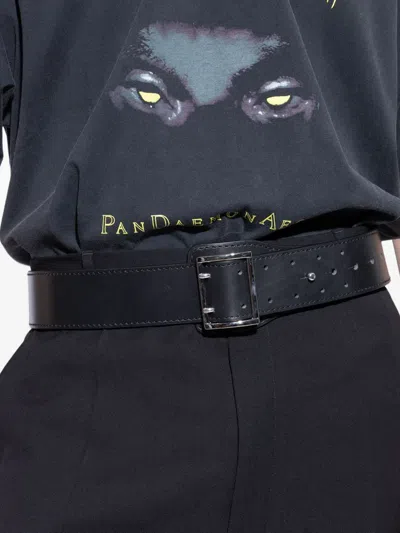 Vetements Leather Studded Belt In Black