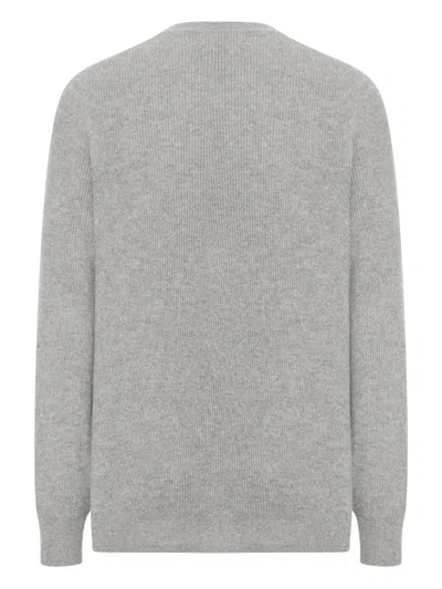 Brunello Cucinelli Crewneck Cashmere Sweater In Gray