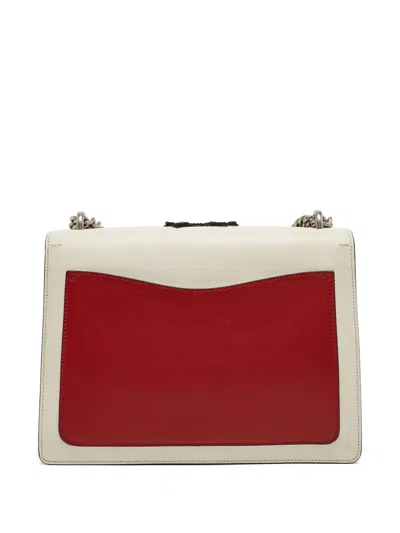 Pre-owned Gucci Bee-embellishment Leather Shoulder Bag In White