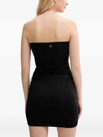 Guess Usa Embellished Strapless Mini Dress In Black
