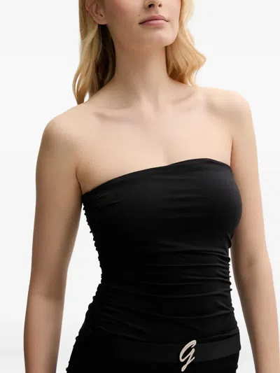 Guess Usa Embellished Strapless Mini Dress In Black