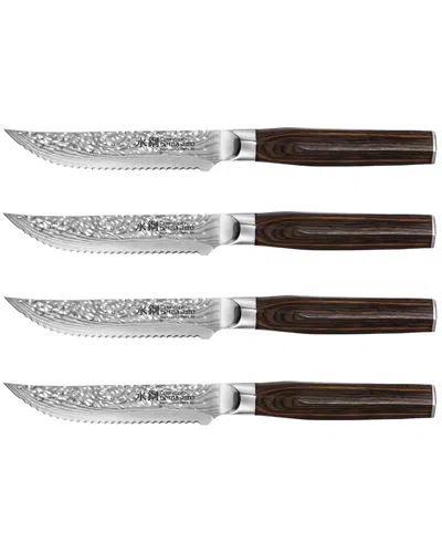 Cuisine::pro Damashiro 4pc Emperor 4.5in Steak Knife Set In Brown