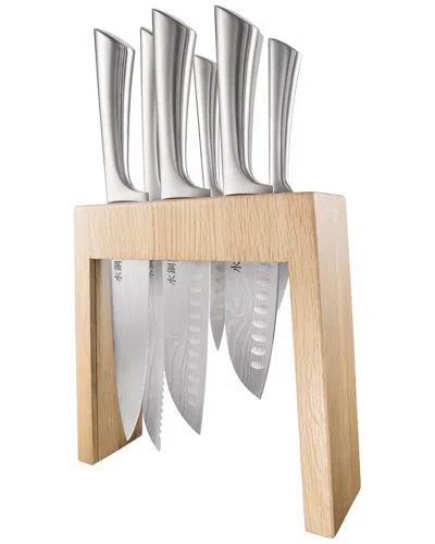 Cuisine::pro ® Damashiro Mizu 7pc Knife Block Set In Metallic