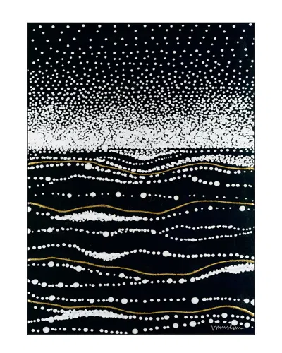 Empire Art Direct Infinity Sands Ii Washable Black Art Area Rug In Black