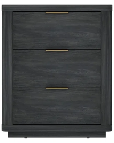 Manhattan Comfort Evelyn Modern Nightstand With 3 Full Extension Drawers In Gray