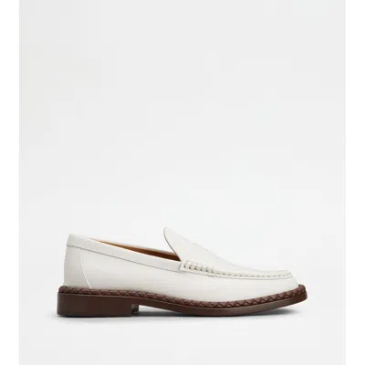 Tod's Loafers In Leather With Woven Welt